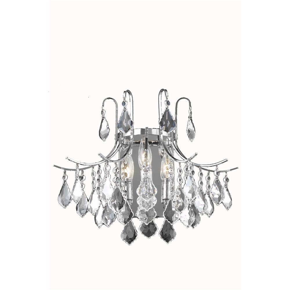 Living Distict by Elegant Lighting LD8100W16C Amelia Collection Wall Sconce D16in H14in Lt:3 Chrome finish